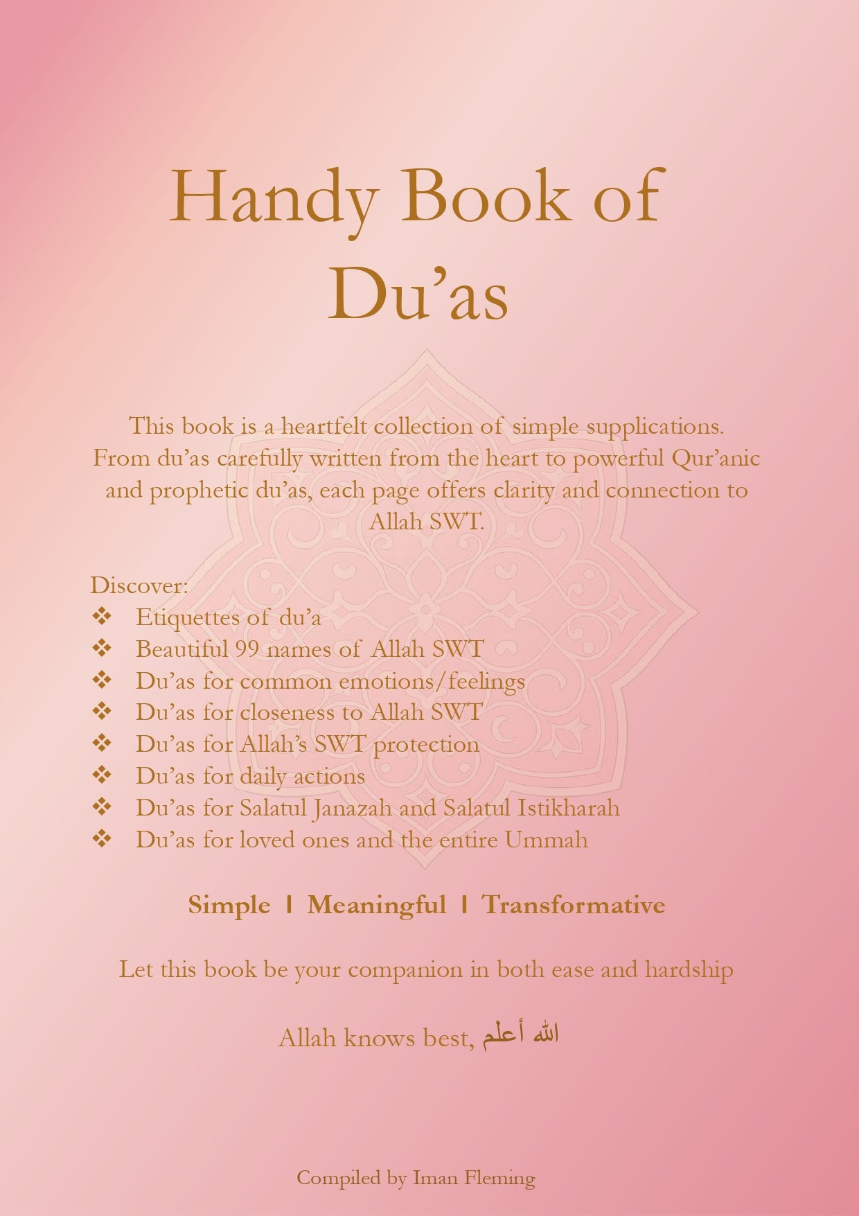 Outer Back cover pink